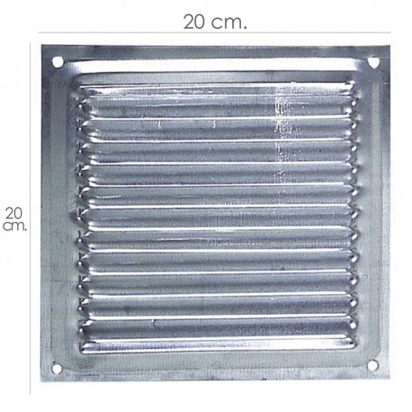 Rejilla Ventilación Atornillar 20x20 cm. Aluminio