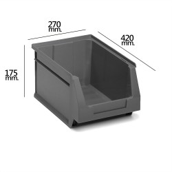 Gaveta Apilable Almacenamiento Gris Nº56 420x270x175 mm. (4/6)