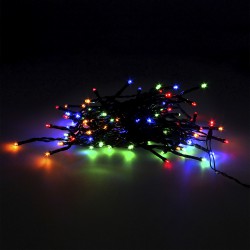 Guinalda Luces Navidad 100 Leds Color Multicolor. Luz navidad interiores y exteriores IP44. Funcina 3 Baterias AA (No incluidas)