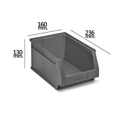 Gaveta Apilable Almacenamiento Gris Nº52 236x160x130 mm. (2/6)