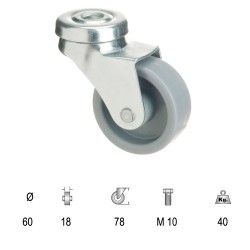 Rueda Polyamida Pasante 60 mm.