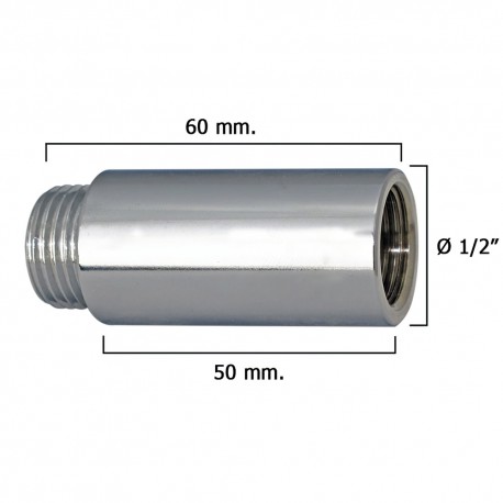 Alargadera Redonda Cromo 1/2" x 50