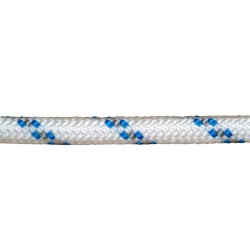 Cuerda Poliester Trenzada Blanco / Azul 10 mm. Bobina 100 m.