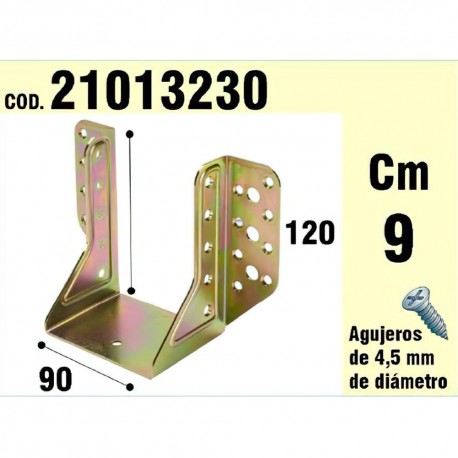 Soporte Para Madera Alas Exteriores bicromatado 90 mm.