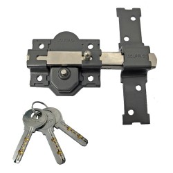 Cilindro Seguridad 30x40 mm. Leva Larga Niquelado Con 5 llaves