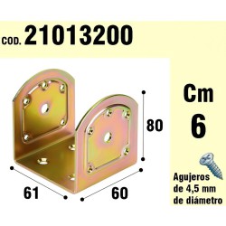 Soporte Para Madera Tipo "U" Bicromatado 60 mm.