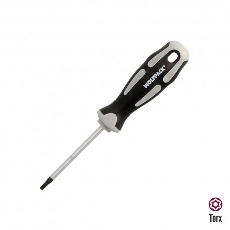 Destornillador Torx Inviolable Acero S2 Mango TPR Bimaterial. Medida T15 x Ø 5,0 x 75 mm.