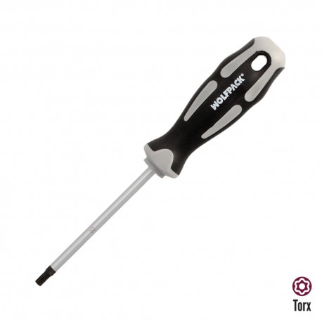 Destornillador Torx Inviolable Acero S2 Mango TPR Bimaterial. Medida T25 x Ø 6,0 x 100 mm.