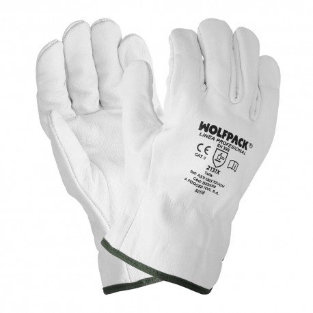Guantes De Trabajo De Piel Flor De Vacuno, Proteccion Laboral, Riesgos Mecanicos, Guantes De Seguridad De Cuero. Talla 8" (Par)