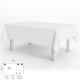 Mantel Hule Muleton Rectangular Blanco Impermeable Antimanchas PVC 140x250 cm. Recortable Uso Interior y Exterior