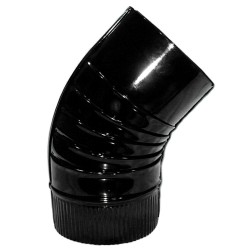 Codo Estufa Color Negro Vitrificado de 120 mm. 45°.