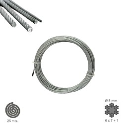 Cable Galvanizado 5 mm. (Rollo 25 Metros) No Elevacion