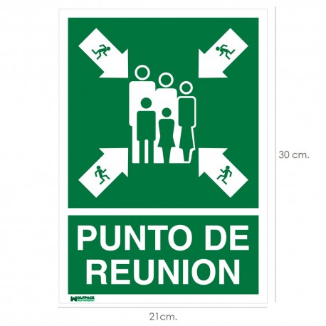 Cartel Informativo Punto De Reunion 30x21 cm.