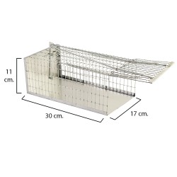 Trampa Ratas Jaula Metal Completa 30 x 17 x 11 cm.