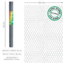 Enrejado Triple Torsion 13/ 60 cm. Rollo 50 Metros Uso Domestico