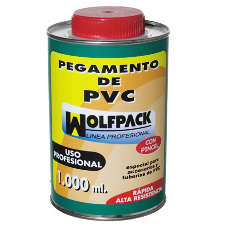 Pegamento Pvc Wolfpack Con Pincel 1000 ml.